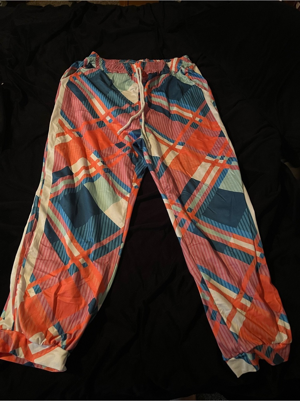 Kids Colorblock Geometric Jogger Pants - Multicolor